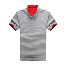 Oeak/мужские модные летние футболки с коротким рукавом и стоячим воротником; новые свободные облегающие Повседневные Дышащие футболки