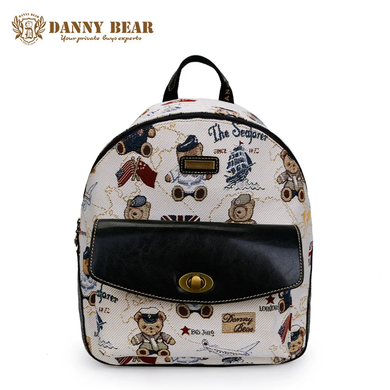 

DANNY BEAR Korean Style School Backpacks For Teenagers Female White Large Travel Back Pack Bags Women Fashion Notebook Backpack