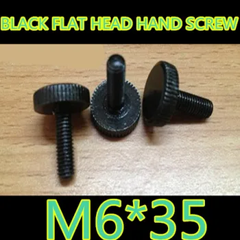

20 Pcs/Lot High Quality M6*35 Black Step Hand Thumb Screw /Round Head Knurling Hand Twist Screw/Hand Tighten Screws