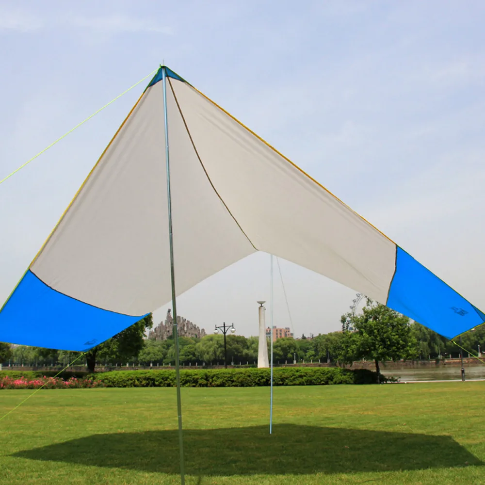 

465*400cm outdoor beach sun shelter camping tent canopy large folding rainproof awning balcony canopy tarp for 4-8 People