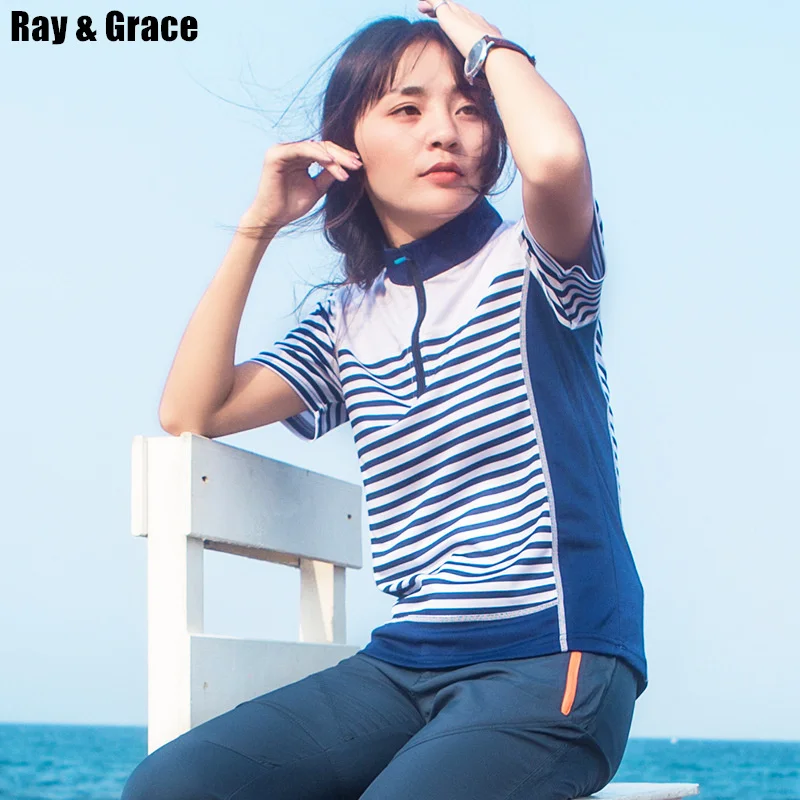 RAY GRACE Женская футболка для бега с коротким рукавом летняя дышащая тренировок