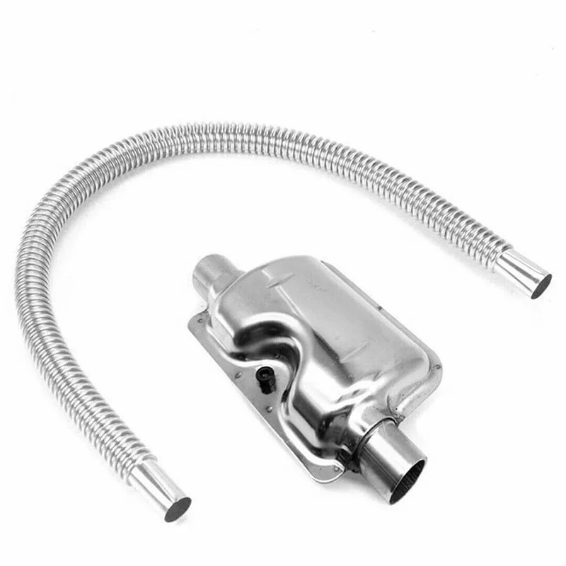 

Silver Stainless Exhaust Tube Pipe Silencer For Car Parking Air Diesel Heater