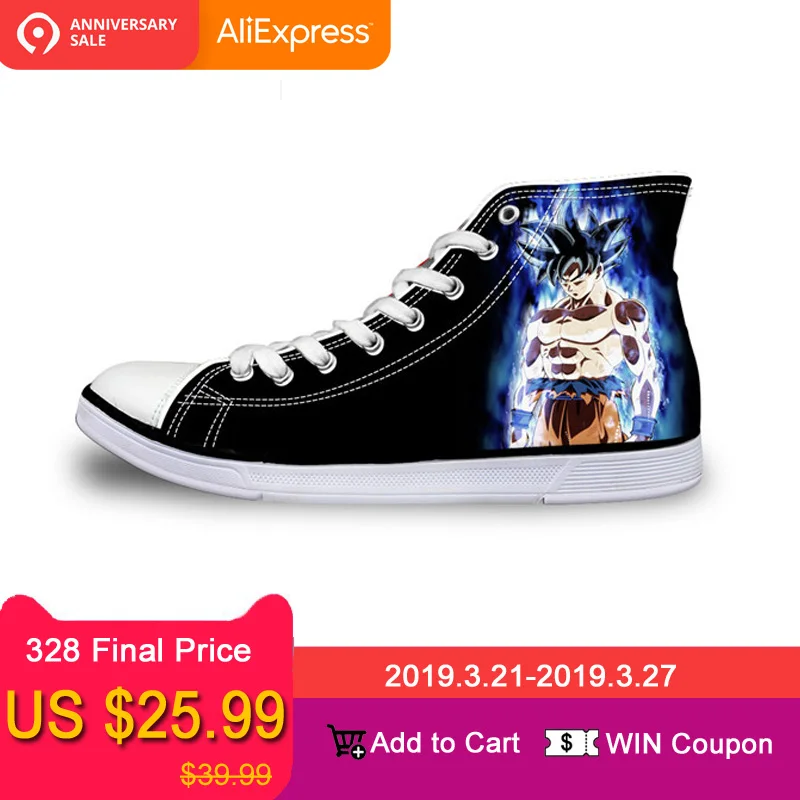 

FORUDESIGNS Men Shoes Janpnese Dragon Ball Z Design Custom Printed Vulcanized Sneakers High Top Canvas Flats Shoe Anime Cosplay