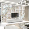 Custom 3D Wall Murals Wallpaper Wall Painting Stereoscopic Relief Jewelry Flowers 3D Living Room TV Backdrop Mural De Parede 3D ► Photo 3/6
