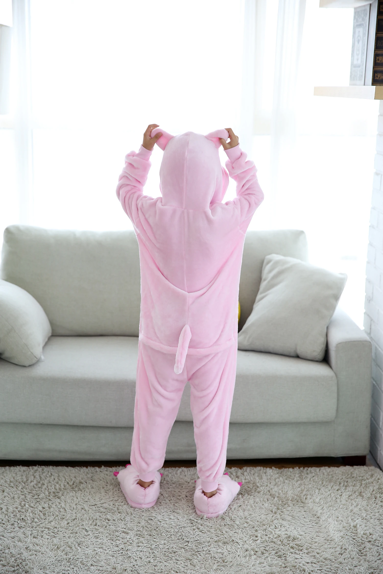 BIKIRUB Children Pajamas Winter Hooded Sleepwear Boys Girls Pajama Set  Cute Pink Pig Animal Kids Pyjama Flannel Pijama pajama sets couple	