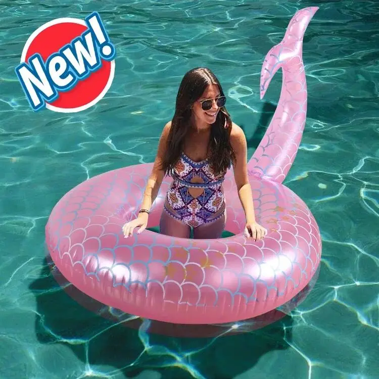 Бесплатный надувной 110*110 см Розовый фламинго кольцо русалки надувной уход за ребенком игрушка для плавательного бассейна обеденный стул младенец портативный