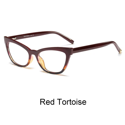 Ralferty, кошачий глаз, очки для женщин, Ретро стиль, прозрачная, близорукость, оптическая оправа, очки,, очки, oculo de grau, F95175 - Цвет оправы: Red Tortoise