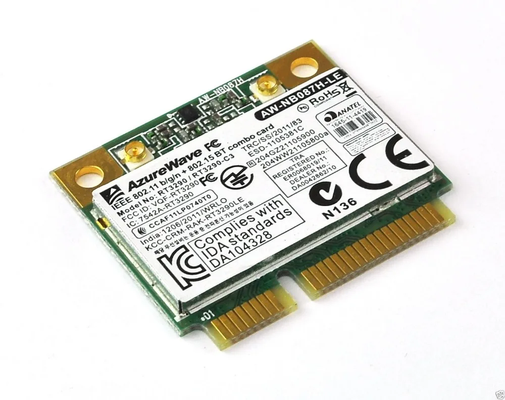 Azurewave technology. Aw-nb087h. wifi bluetooth модуль mini pci-e. azurewave aw-nb087h-le. wi-fi адаптер ralink 802n.