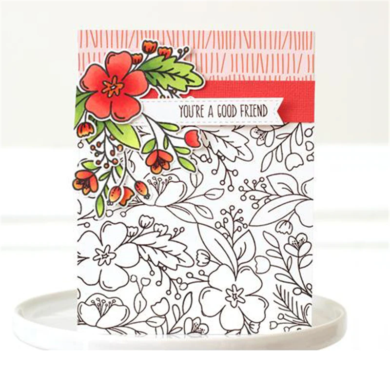 

Naifumodo Flower Spring Clear Stamps and Dies Metal Dies for Scrapbooking Card Making Album Crafts Die Cut Stamp and Die Sets