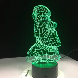 Стоунхендж Стоунмен Перезаряжаемые 3D светодиодный ночник Портативный 7 цветов Изменение сенсорный лампа бытовые формы настольные лампы