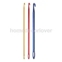 

Afghan Tunisian Aluminium Crochet Hook Set Knitting Needle Hand Knit Tool With an Eye