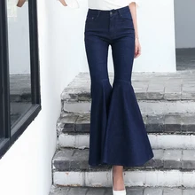 Весна расклешенные женские джинсы Donna Bell Bottom рваные джинсы женские брюки с широкими штанинами обтягивающие деним, панталоны, джинсы для мам