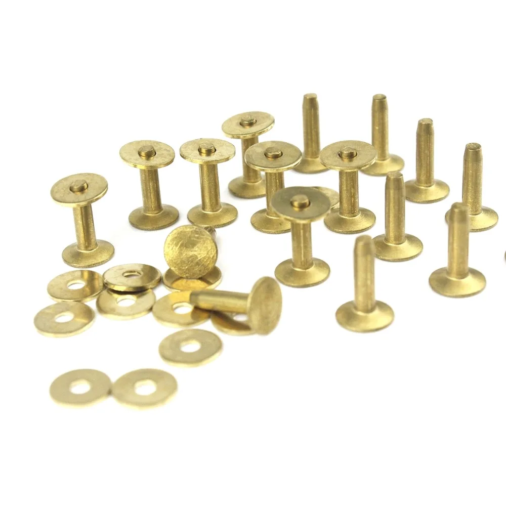 

High quality Solid Brass rivets & burrs 1/2" leather craft belt luggage rivets studs Permanent Tack Fasteners