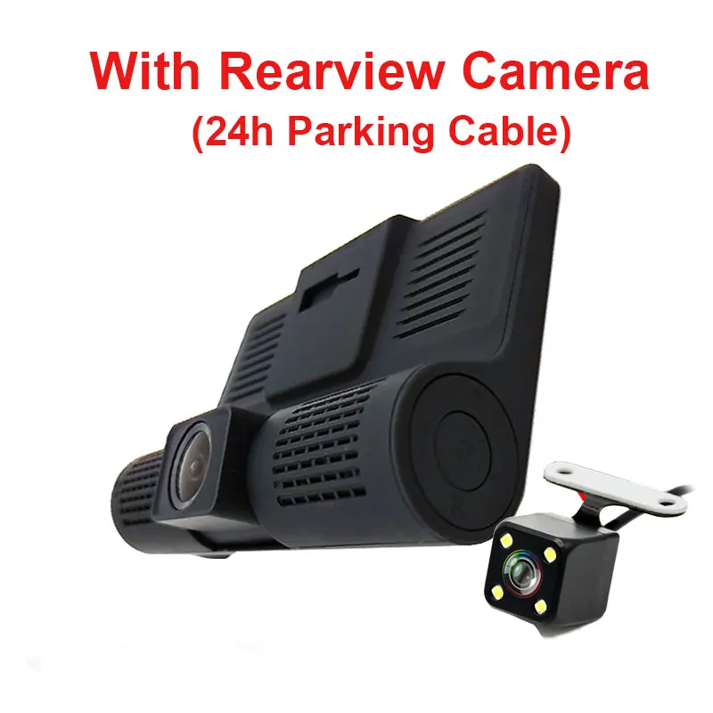 Kampacar " три объектива камеры видеорегистраторы с двумя камерами s видео рекордер Full HD 1080P для автомобилей видеорегистратор Registratore Авто Dvr - Название цвета: With Rear And 24H