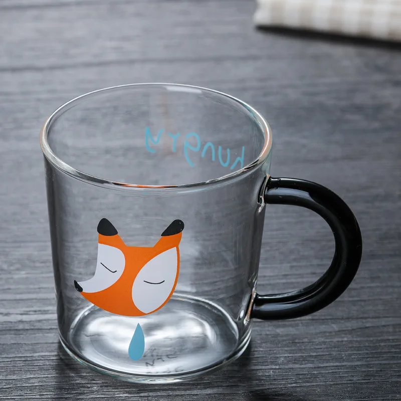 

Creative Fox Coffee Mug Cute 350 ml High temperature resistance Glass Mugs Home Office Milk Tea Juice Cup