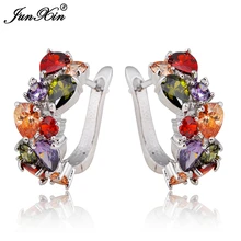 Разноцветное кольцо с цирконами Серьги для женщин 10KT белые Позолоченные серьги Модные ювелирные изделия с подарочной коробкой высокого качества Ear0055-MC