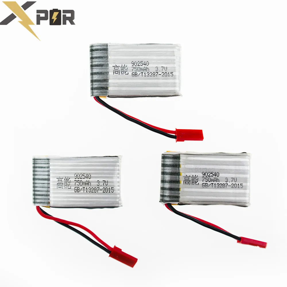 3 шт. MJX X400 батарея 7 v 750mah lipo батареи JST разъем для X800 X300C дроны вертолеты на