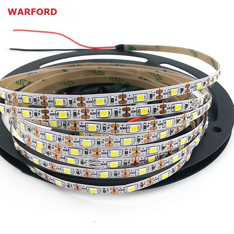 

WARFORD (5m/rolls) DC 5V 3528 SMD 60leds/m IP20 high brightness led strip