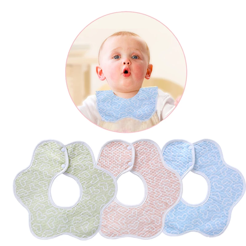

360 Degrees Cotton Baby Bibs Petals Waterproof Bib Cute Love Children Eco-cotton Spit Burp Cloths Girls Bibs Kids Accessories