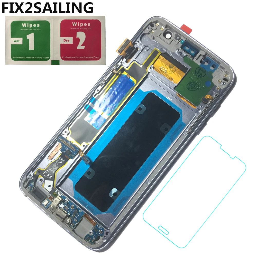 

5.5'' Lcds For SAMSUNG Galaxy S7 edge G935 G935F Super AMOLED LCD Display Digitizer Touch Screen With Frame Assembly