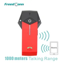 Free Shipping Red FreedConn 1000M COLO Motorcycle Motorbike Helmet Bluetooth Intercom Headset Support NFC Tech