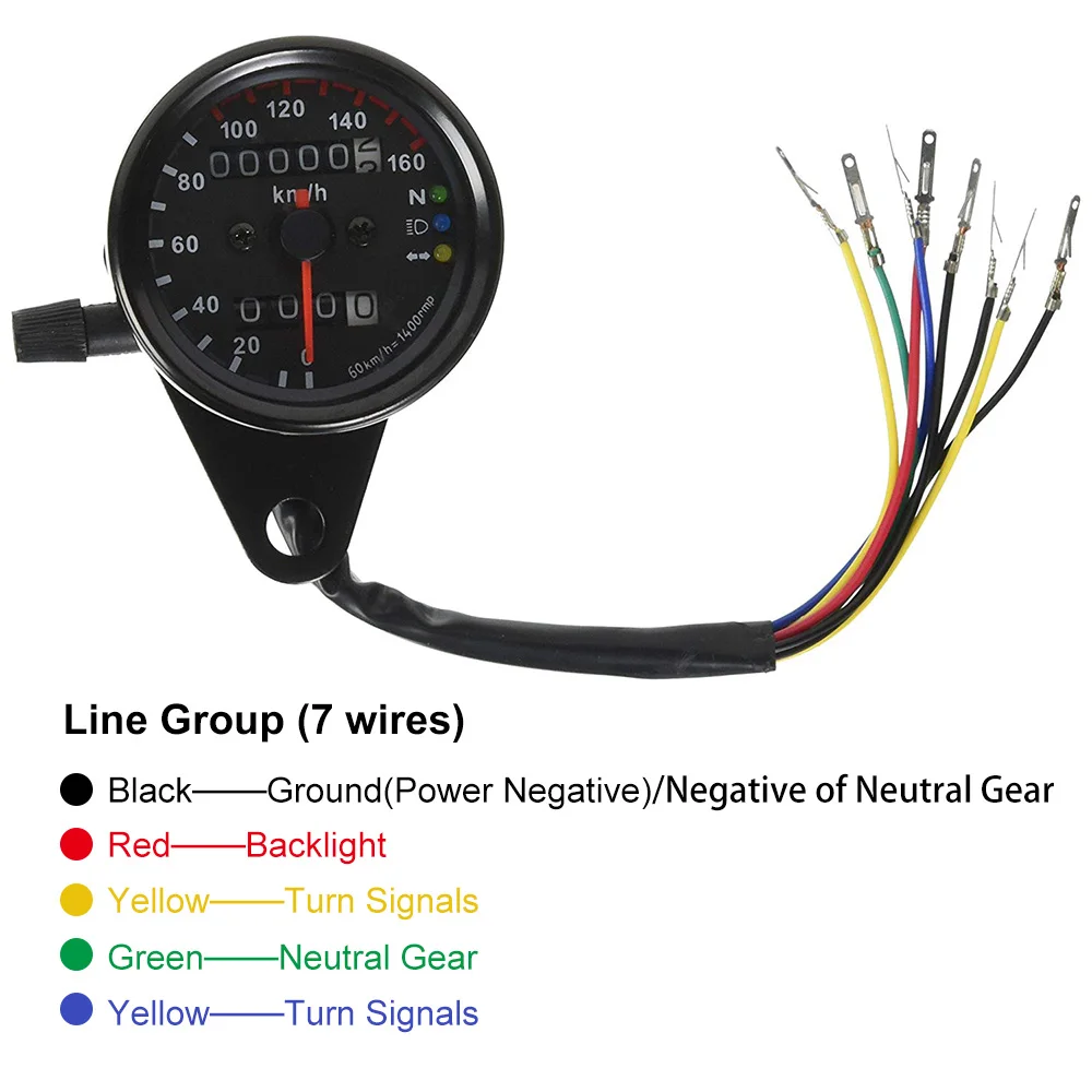 Универсальный мотоциклетный инструмент, индикатор скорости, приборная панель, измеритель скорости, одометр, тахометр, мотоциклетный Мото Светодиодный Измеритель Скорости