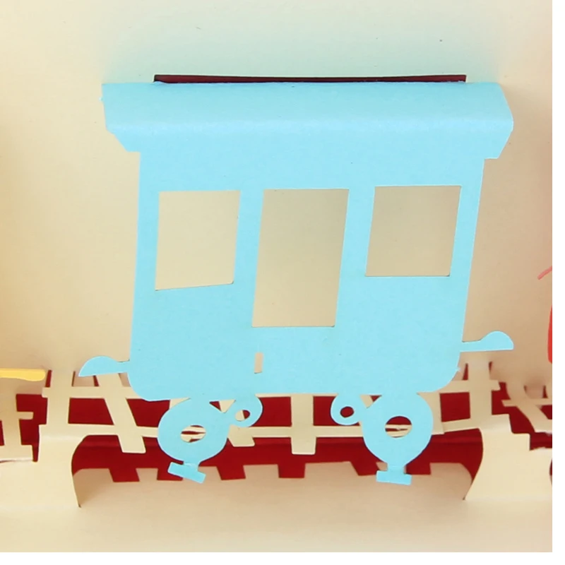 3D Поезд поздравительная открытка всплывающие бумажные вырезанные Открытки День рождения Валентина вечерние подарочные изделия