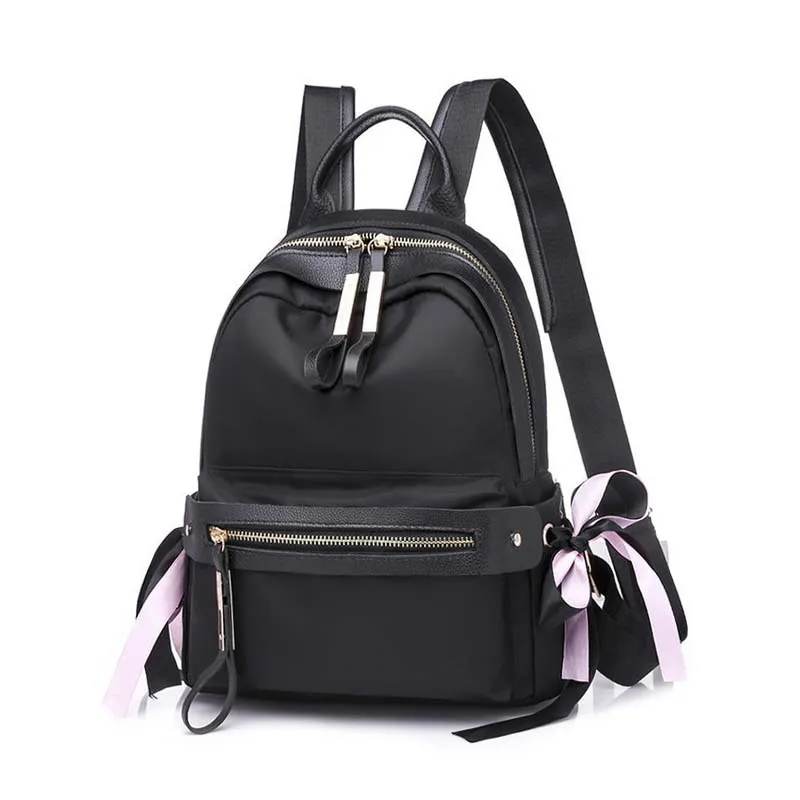 

2019 Fashion Women Solid ZipperTravel backpack Female Oxford school travel bag anti-theft bow-knot women's backpack