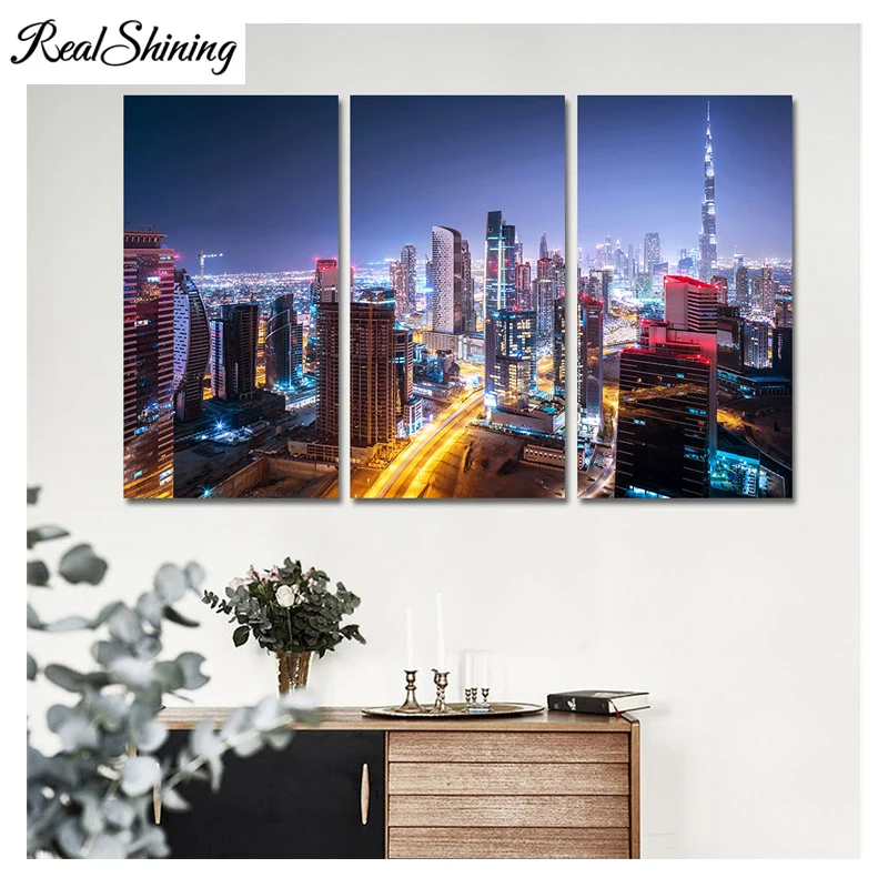 

3pcs/set,full Needlework,5d diamond Embroidery,DIY Flowers diamond Painting,Cross stitch,kits,City Landscape Arts Crafts FS3057