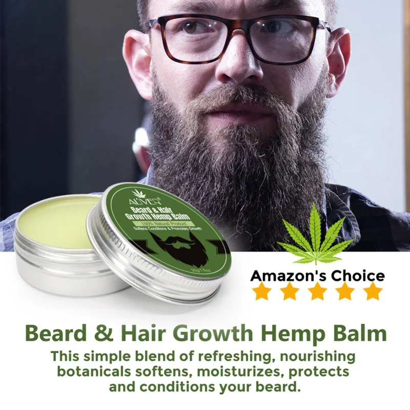 Natural Beard Growth Hair Balm Wax Conditioner Beard Balm for Beard Mustache Wax 30g