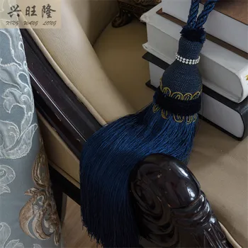 

XWL 1Pair Velvet Shining Beads Curtain Hanging Ball Belts Window Curtain Accessories Strap Tassel Fringes Tiebacks Buckle Decor