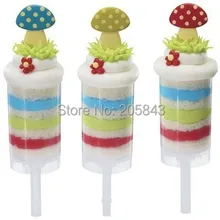 20 шт/лот круглый шоколад в форме сердца торта толкающие попы делая лакомство для булочек, кексов пластиковые торт пуш-вакуумные контейнеры