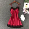 Women's Sexy Lingerie Silk Nightgown Summer Dress Lace Night Dress Sleepwear Babydoll Nightie Satin Homewear Chest Pad Nightwear ► Photo 3/6