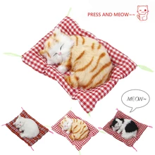 

Car Ornaments Cute Simulation Sleeping Cats Decoration Automobiles Lovely Plush Kittens Doll Toy Children Gifts Accessories