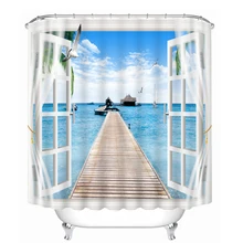 New 3D Shower font b Curtains b font font b Window b font Sea View Pattern