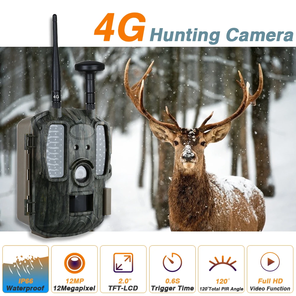 Newest GPS Hunting Camera Digital Video Photo Traps 4G FDD-LTE Hunting Trail Camera Trap Wild Cameras with Double Antennas (14)