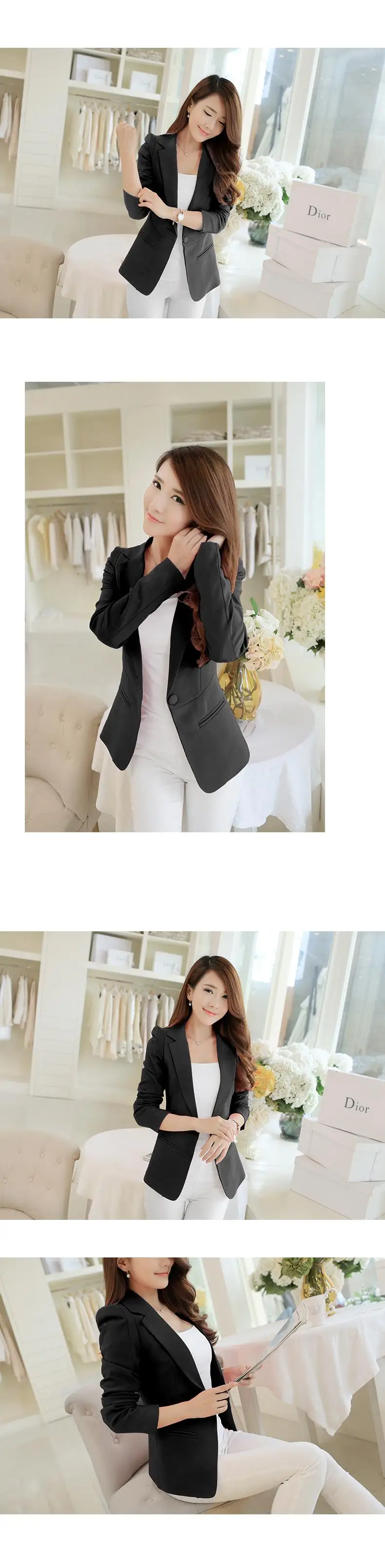 Осенне-зимние женские пальто и куртки, Женский Повседневный костюм на одной пуговице, Женская однотонная официальная верхняя одежда, куртка Feminino