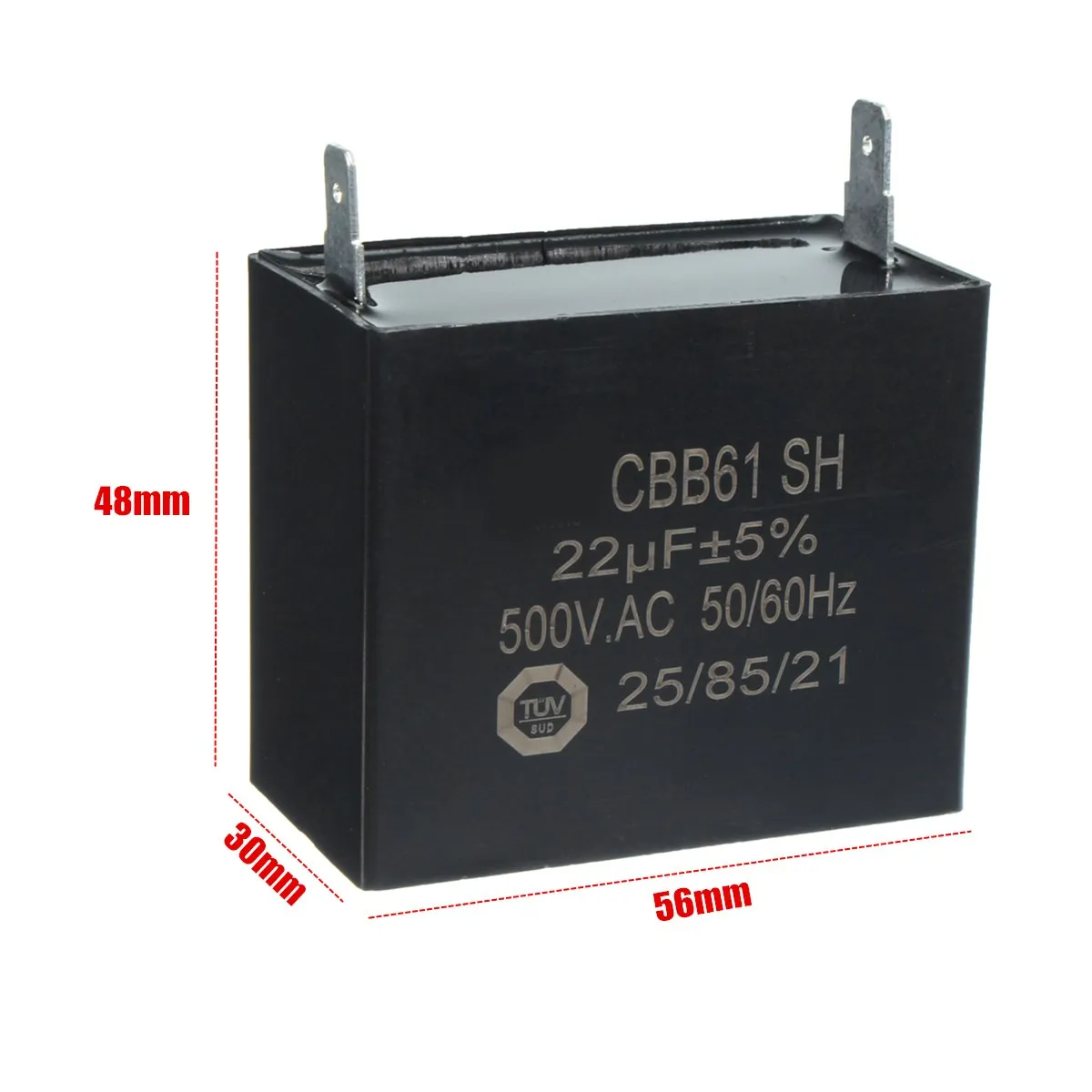 CBB61 SH 22uF MFD 500V AC 50/60Hz E232607 Generator Capacitor AVR