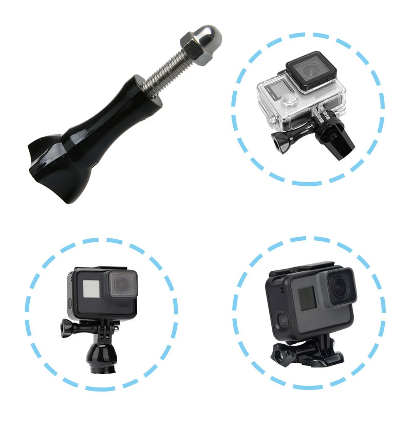 2 PCS Long Thumb Bolt Screws Tripod Mount Screw with Nut for Gopro Hero 7 6 5 4  3+ 3 Xiaomi Yi SJcam SJ4000 SJ5000 Gopro Access (2)