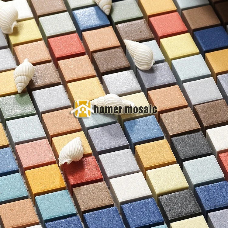 Image rainbow colorful square ceramc mosaic for bathroom shower mosaic kitchen backsplash wall and floor mosaic tiles