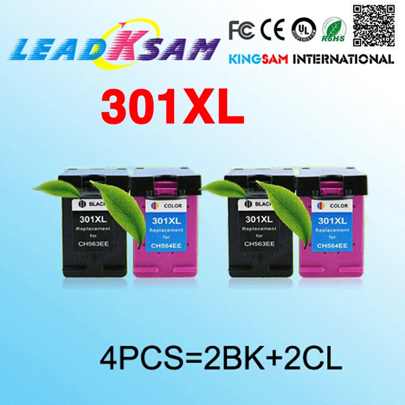 4х чернильные картриджи совместимые с hp301 301xl Deskjet 1050 2050 2050s 2510 3510 D1010 1510 2540 4500 Envy |