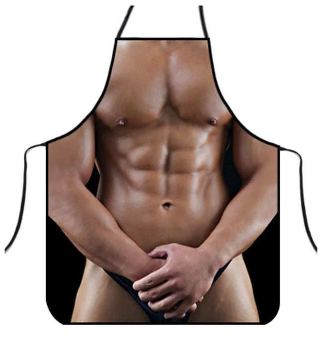 

Funny Aprons Novelty Muscle man Cooking Apron for Fancy Dress For Gift design lovers gift