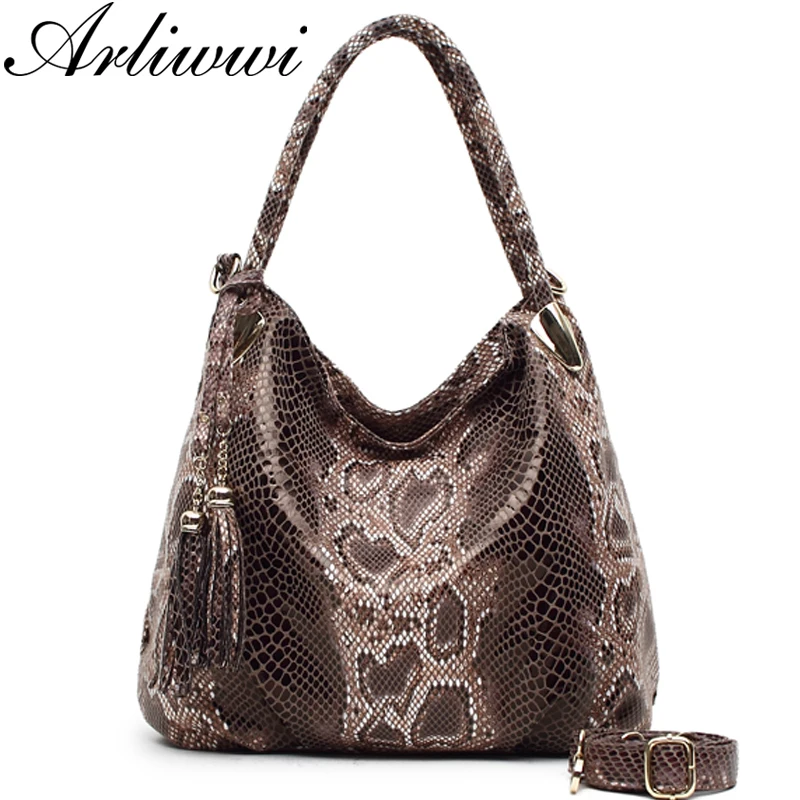  BIG SALE*Individual Fashion Snake Designer Big Capacity Lady Bags New Tassel Embossed PU Leather Cr - 32725713285