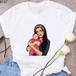 Женская футболка с принтом «супер мама» и «Микки Маус», футболка с рисунком для мамы и сына, модная женская футболка, уличная одежда, топы