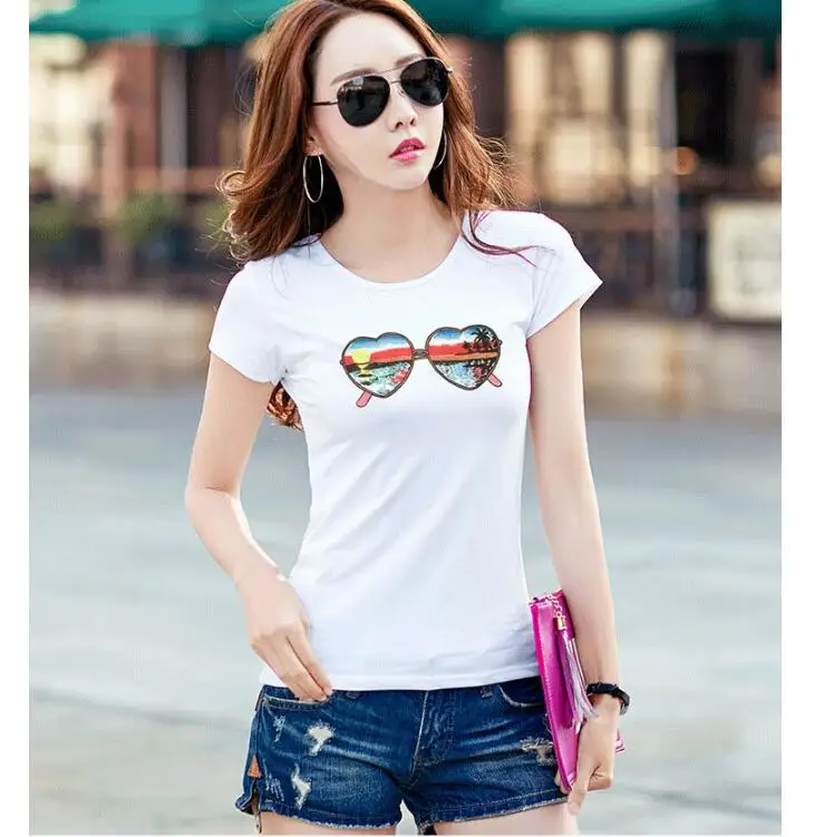 New Women Summer tshirt 2019 short Sleeve Tops Cartoon Printed T-shirt Female Casual Fashion Slim Top Tee Clothing New Women Summer tshirt 2019 short Sleeve Tops Cartoon Printed T-shirt Female Casual Fashion Slim Top Tee Clothing