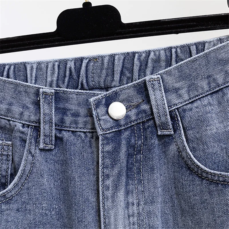 JUJULAND новый темно-синие джинсы узкие брюки Для женщин Высокая талия Узкие рваные повседневные джинсы из денима стрейч узкие брюки джинсы 8011