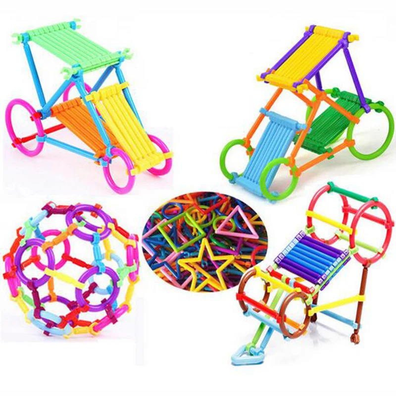 

256pcs/set Plastic DIY Model Building Blocks Sticks Assemblage Construction Bricks Intelligence Educational Toys for Kids Gifts