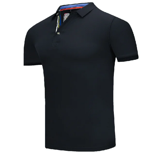 Высококачественные хлопковые мужские поло рубашки топы быстросохнущие теннисные майки с короткими рукавами тонкие мужские/wo мужская спортивная рубашка для бадминтона - Цвет: black
