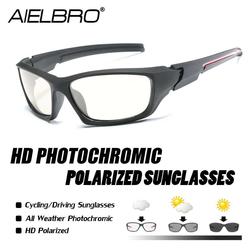 HD Cycling Polarized Sunglasses Riding Bike Goggles Photochromic Chameleon Lens 