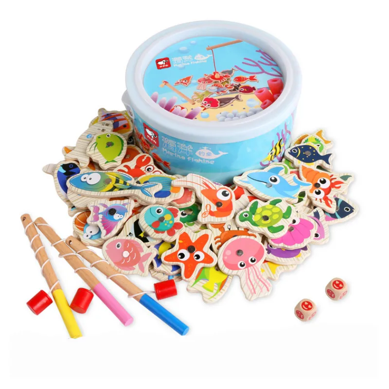 Wooden Magnetic Fishing Game Toys 2